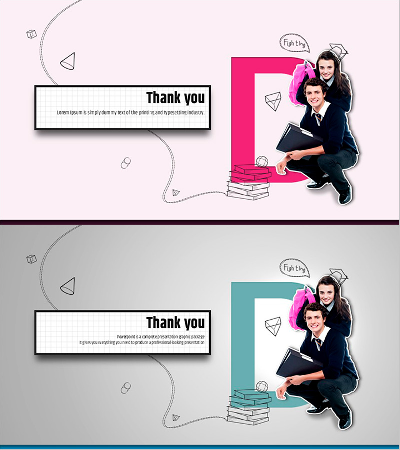 학생들과 함께하는 엔딩 페이지 PPT 템플릿 – 오랜 기억을 담다