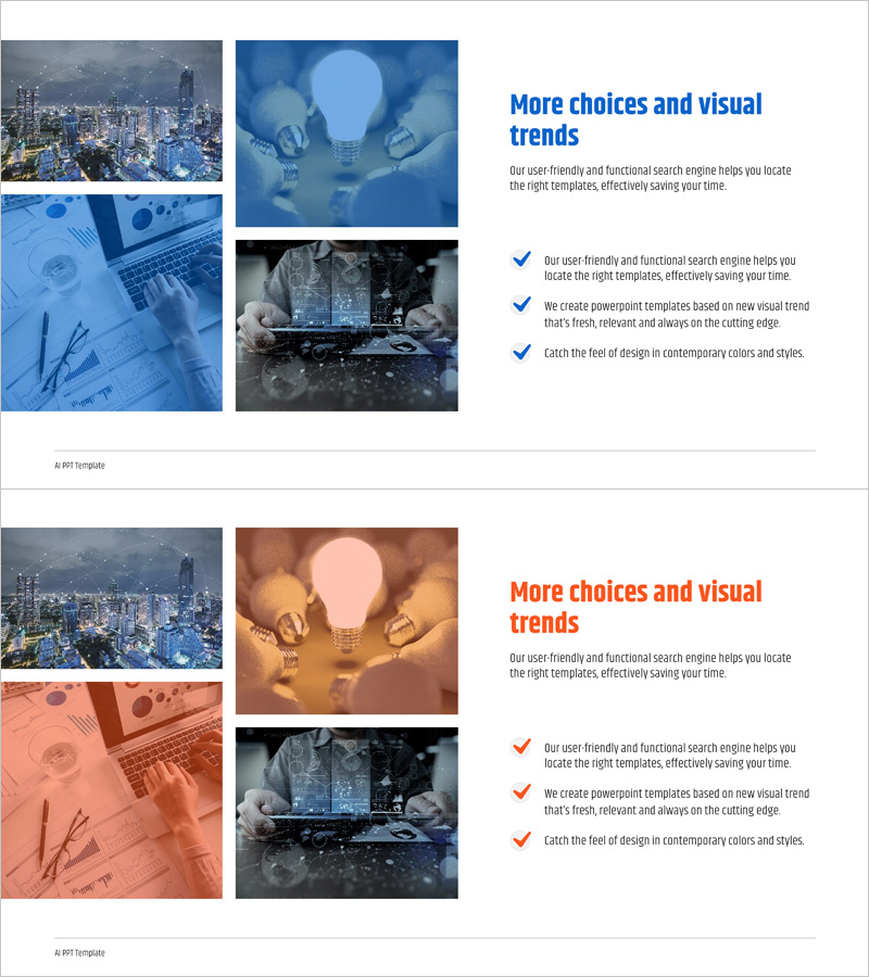 프로그램 소개 슬라이드로 비즈니스 개요 시각화