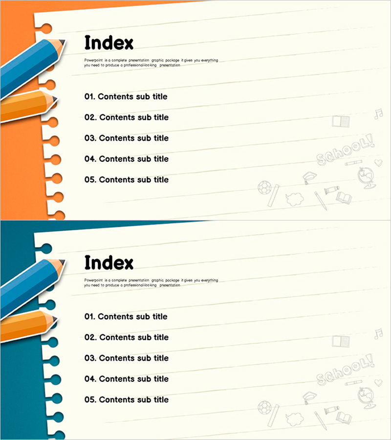 색연필 노트 템플릿 목차