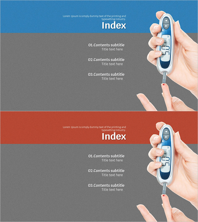 메디컬 치료를 위한 목차 커버 템플릿