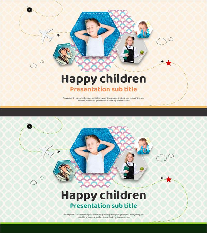 행복한 아이들 육각형 패턴 템플릿 표지