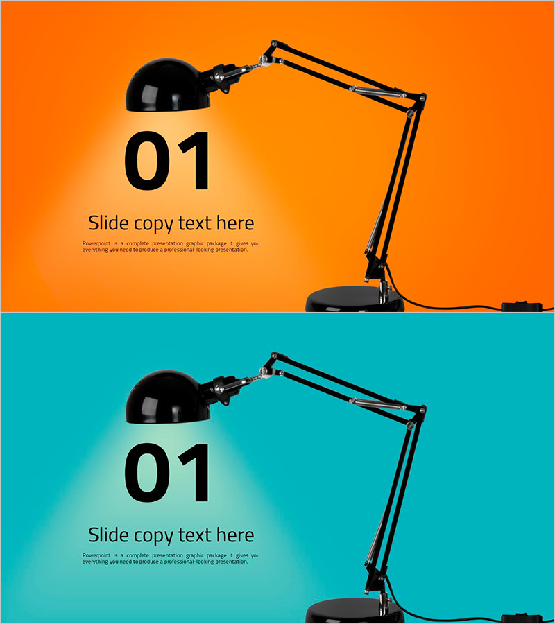 탁상용 조명 간지 슬라이드 – 깔끔하고 세련된 디자인