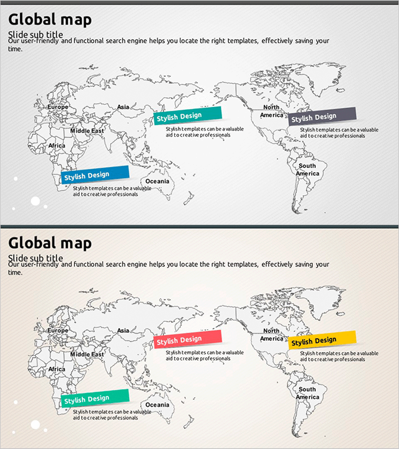 글로벌 맵과 컬러 포스트잇으로 고객 네트워크 강조하기