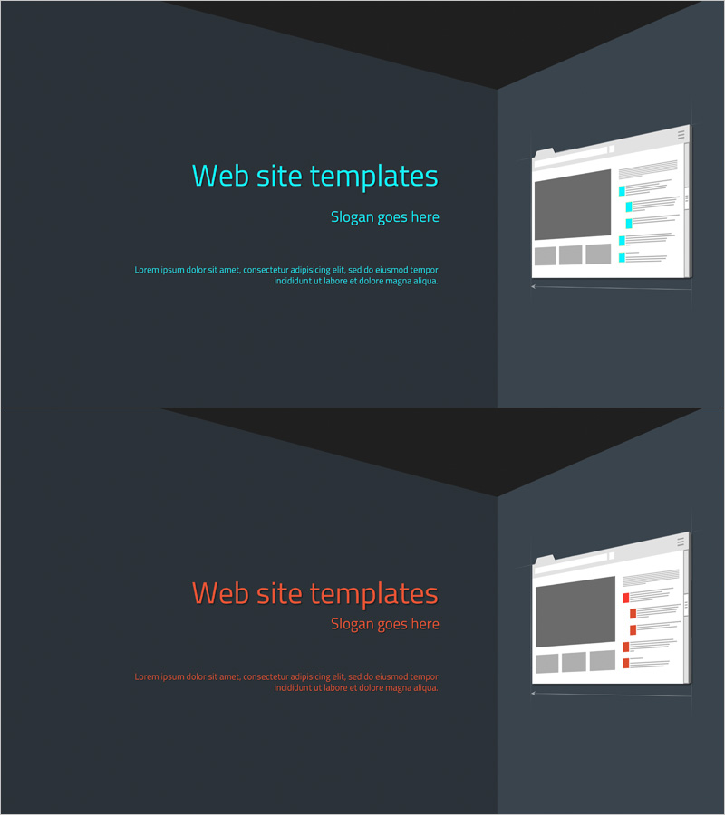 웹사이트 템플릿 표지 – 프레젠테이션 시작
