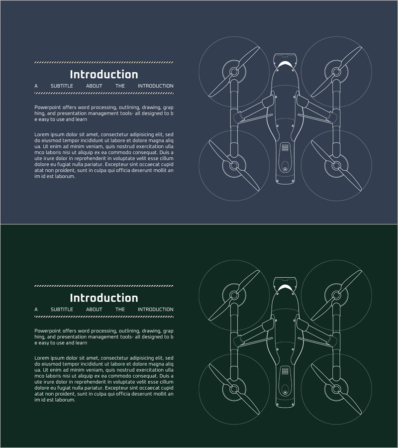 다이나믹 드론 인트로 슬라이드 – 혁신과 탐험