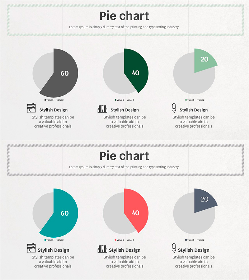 심플 트리플 파이차트로 시각화한 데이터 분석 – 디자인과 직관