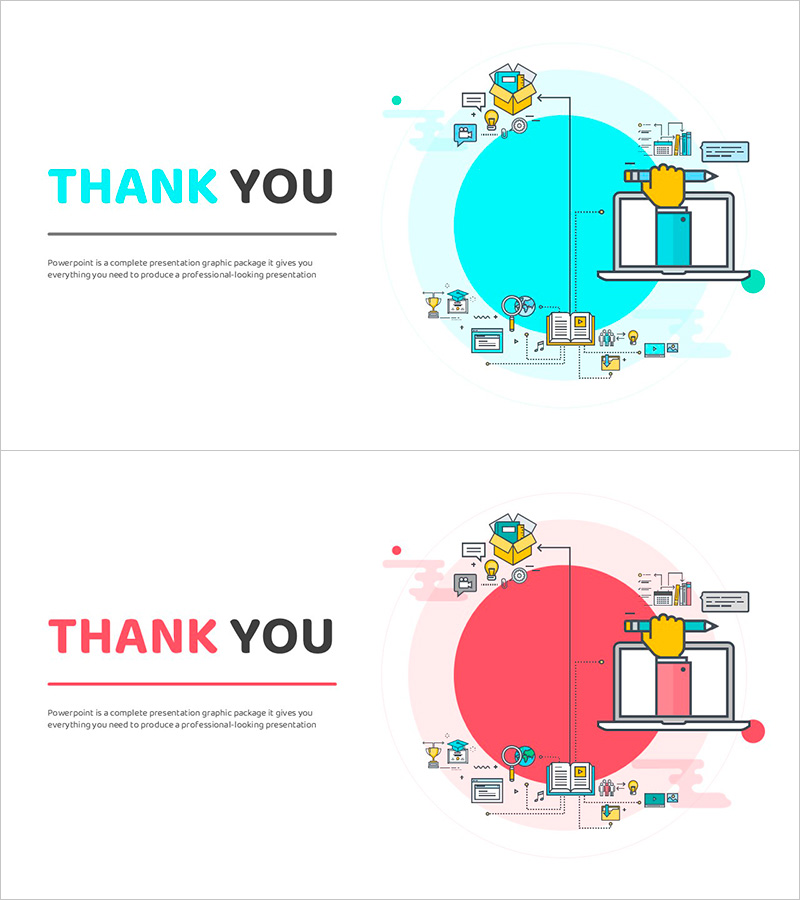 시스템 과학 일러스트 엔딩페이지 – 감사의 메시지