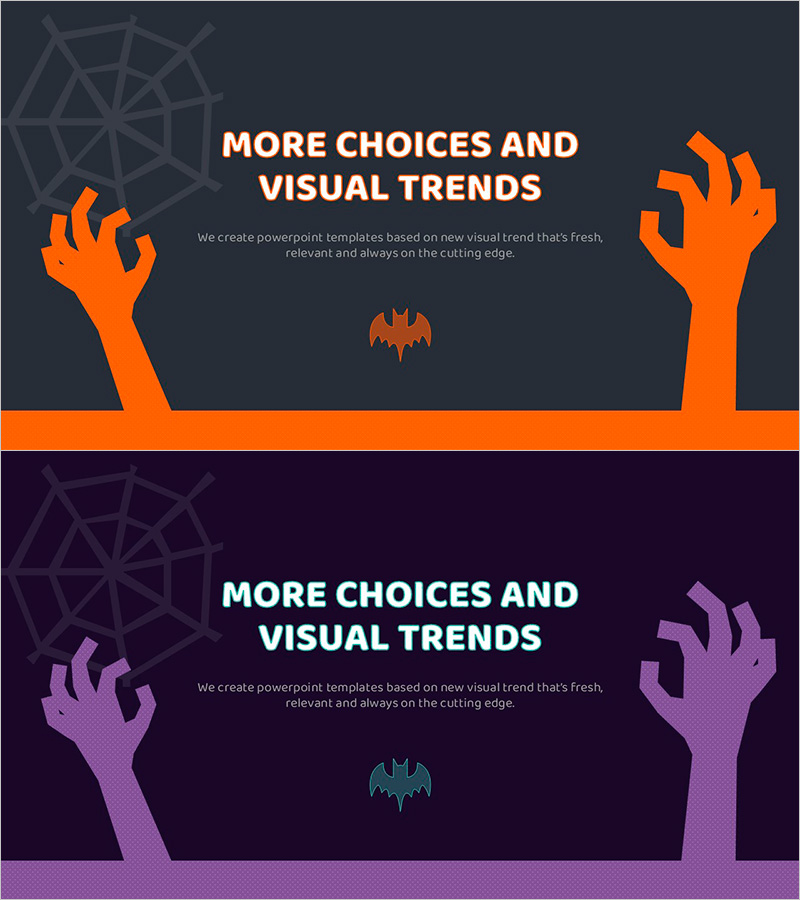 할로윈 좀비 일러스트 슬라이드 - 창의적인 인트로와 아웃트로