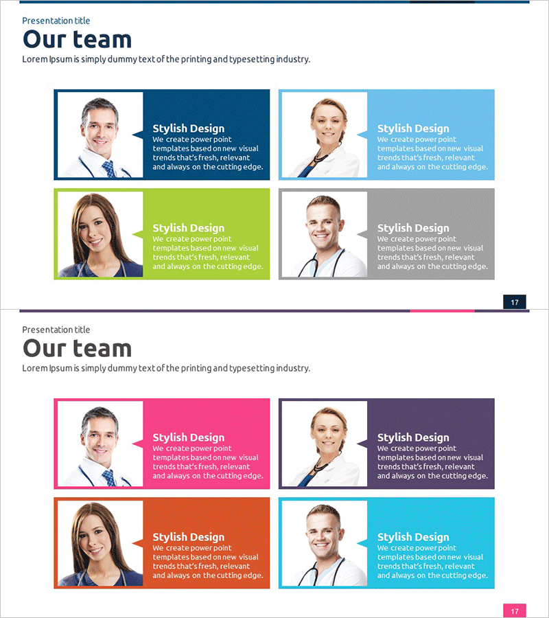 의료사업 팀 주요인물 소개 다이어그램 – 팀 효율성과 전문성 강조