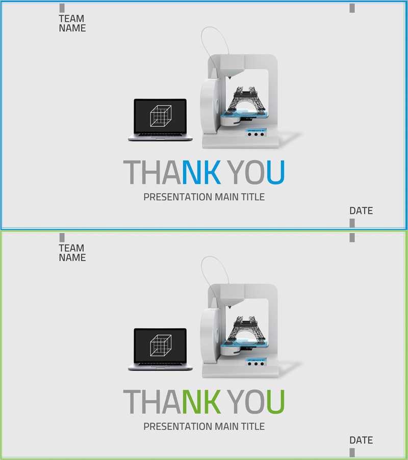 3D 프린팅 소개 프레젠테이션 엔딩 표지