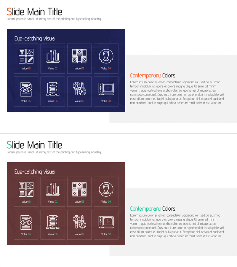 핸드폰 서비스 구성내용을 위한 다이어그램 슬라이드