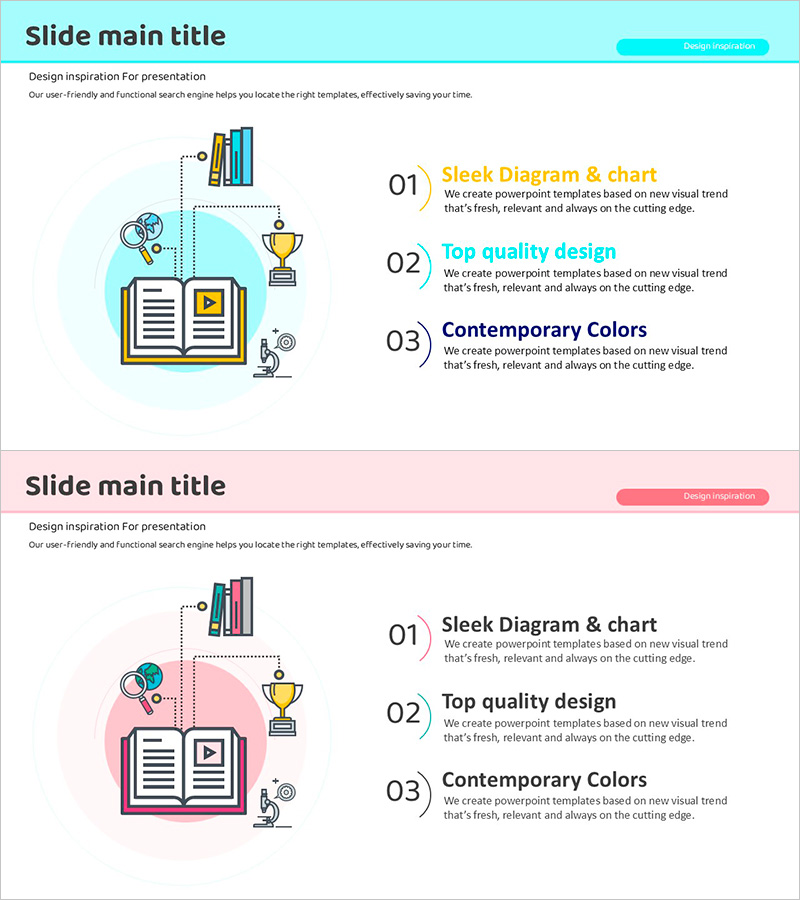이러닝 교육 체계를 소개하는 슬라이드 – 효율성과 혁신
