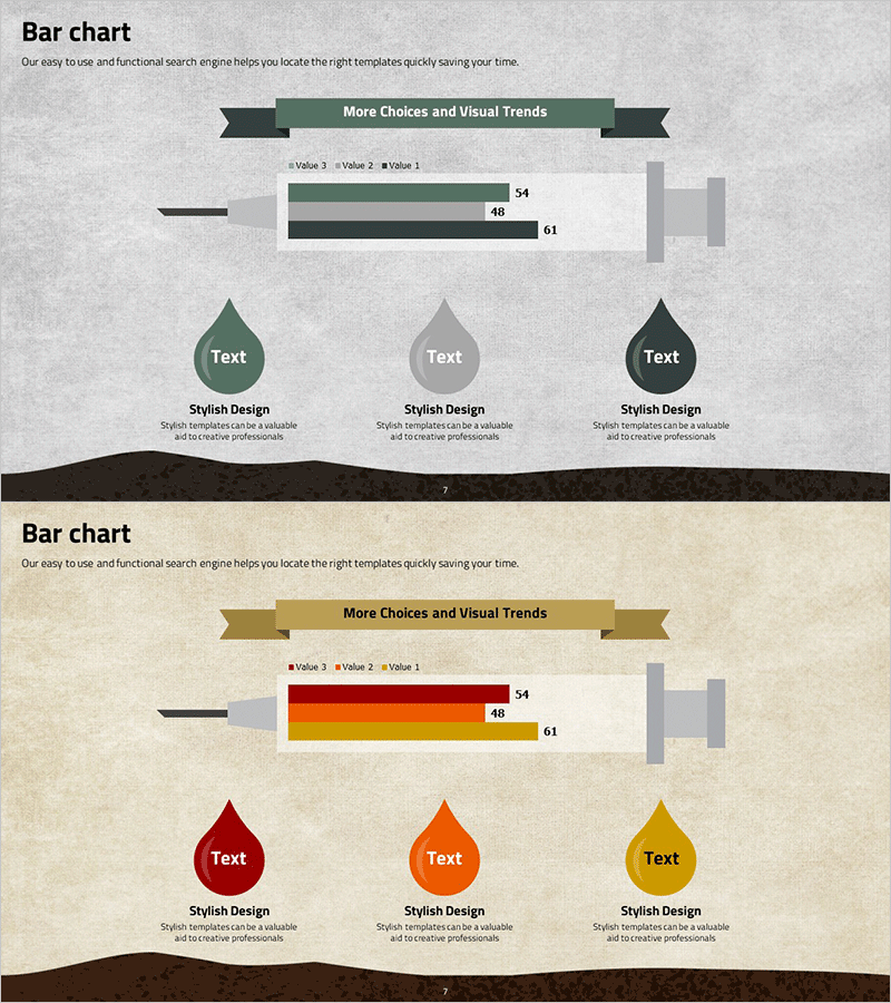 주사기 모양 가로막대 그래프 – 제품/서비스 소개