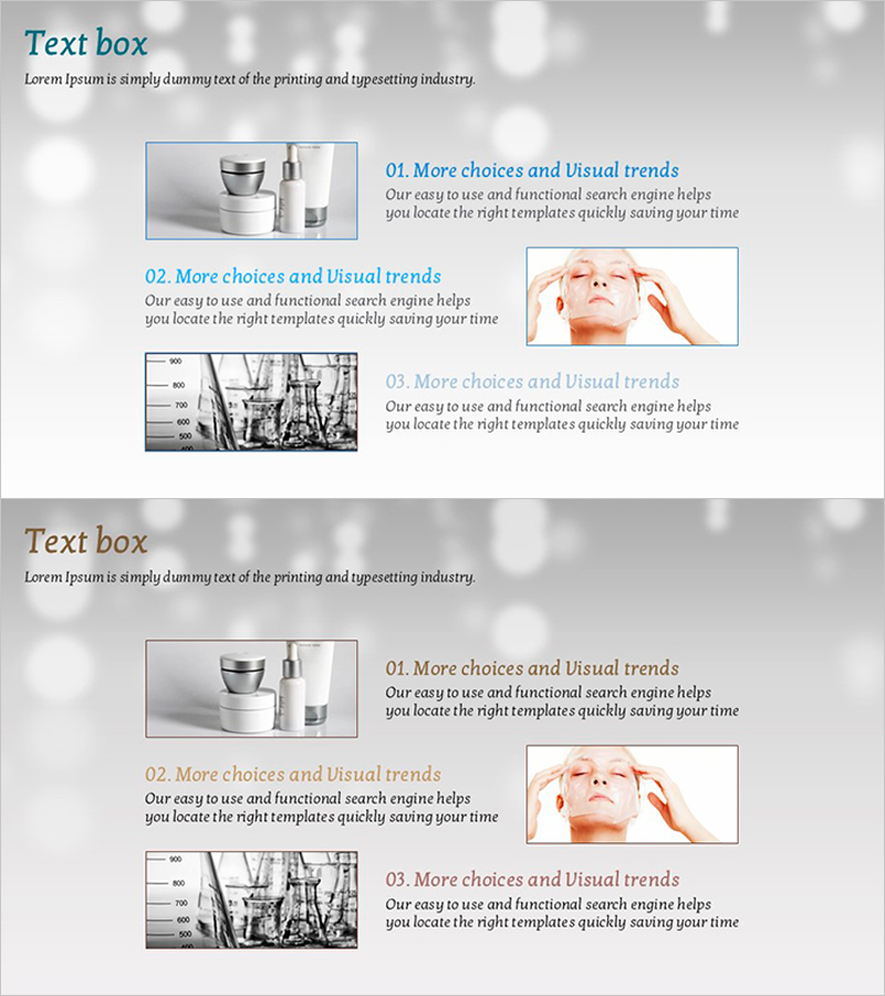 화장품의 장점 소개 – 매력과 기능을 강조한 슬라이드
