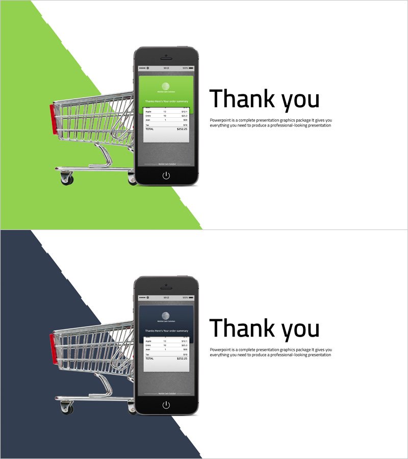 모바일 마켓 프레젠테이션 엔딩표지 – 감사 메시지