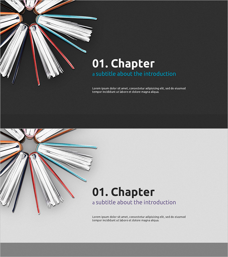 책과 첫 번째 챕터 프레젠테이션 슬라이드