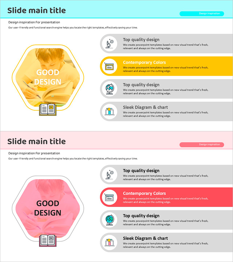 과학 연구체계 라운딩 박스 – 시각적 정보 전달