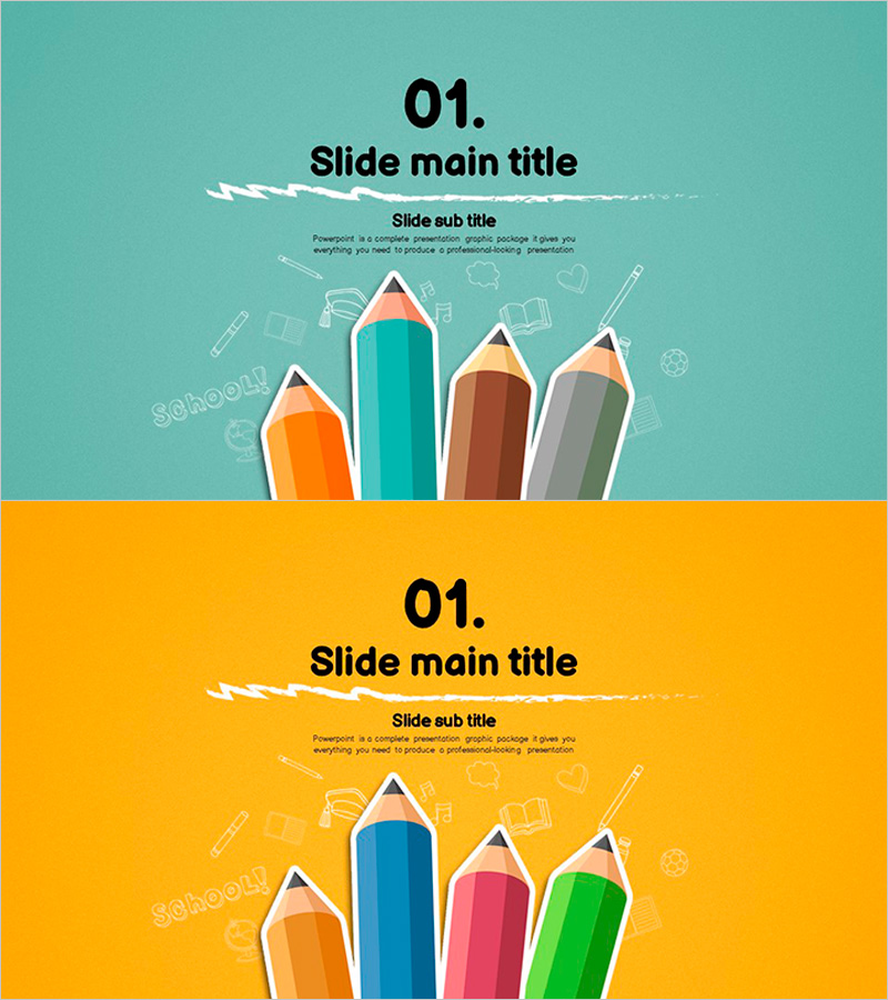 색연필 일러스트 템플릿 간지 – 창의적인 프레젠테이션