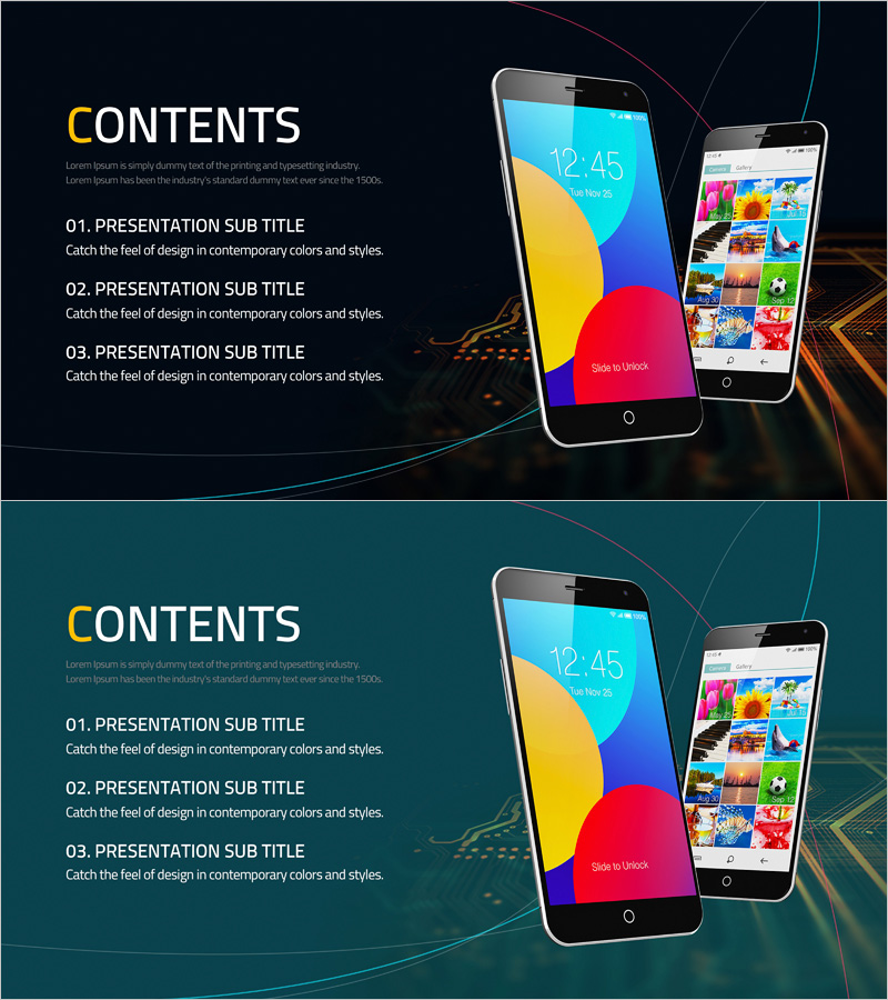 모바일 템플릿 목차 – 현대적 디자인에 맞춘 프레젠테이션