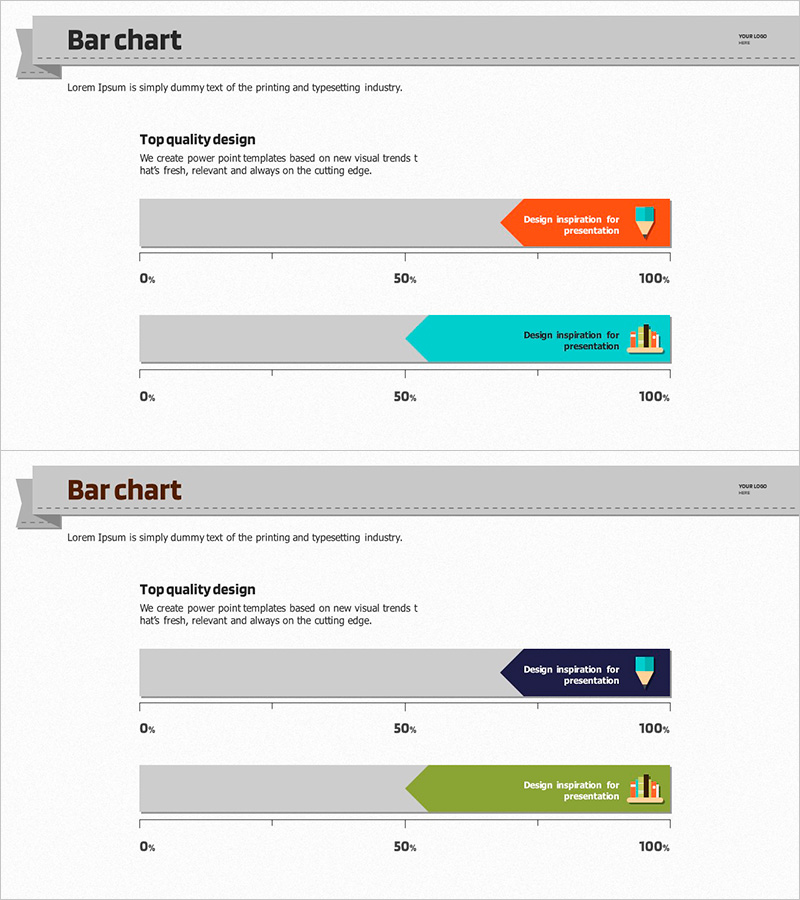 오렌지 그린 강조 바 차트 – 시장 분석과 마케팅 전략