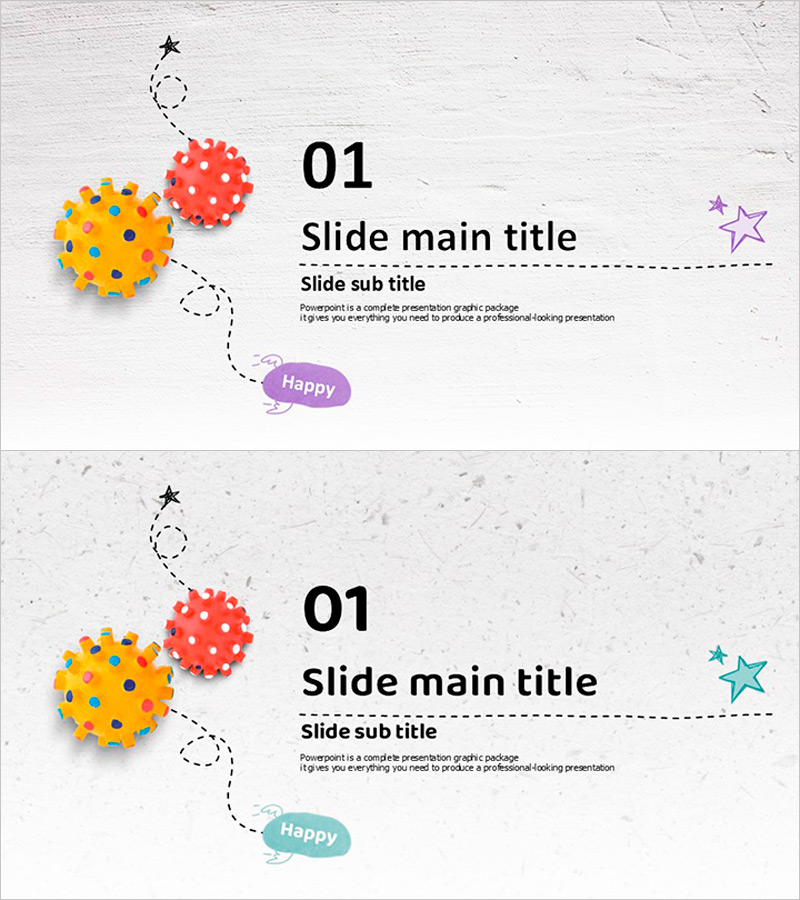 장난감과 첫 번째 간지 슬라이드