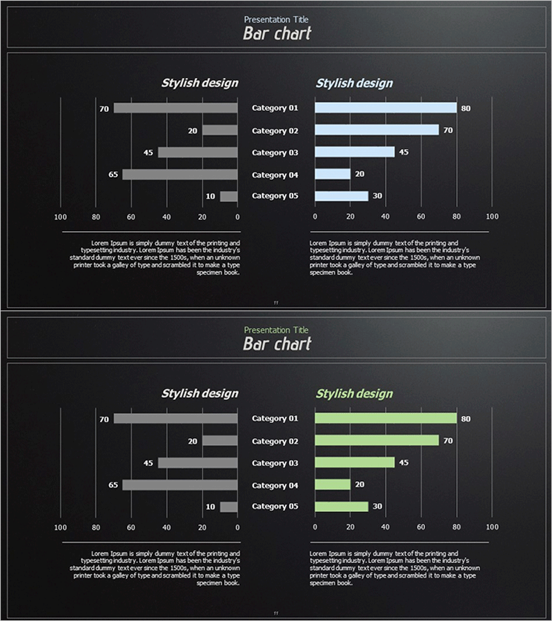 블루 그린 쌍가로막대 그래프 – 시장 분석에 적합