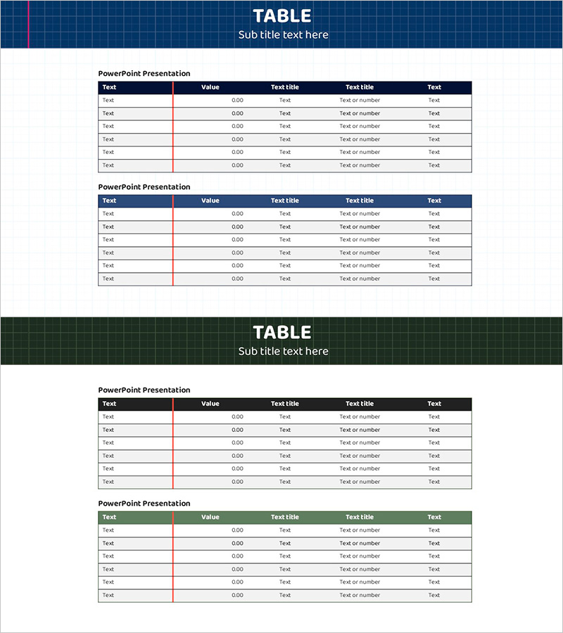 체크패턴 템플릿 테이블 – 재무계획 및 예산 관리