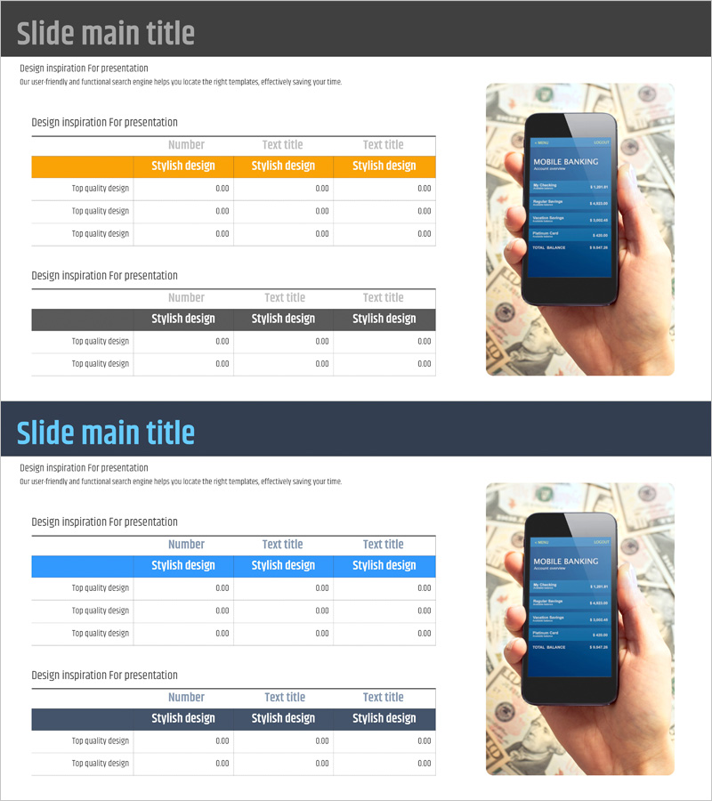 재무 계획을 위한 매출 및 수익 계산서 테이블 슬라이드
