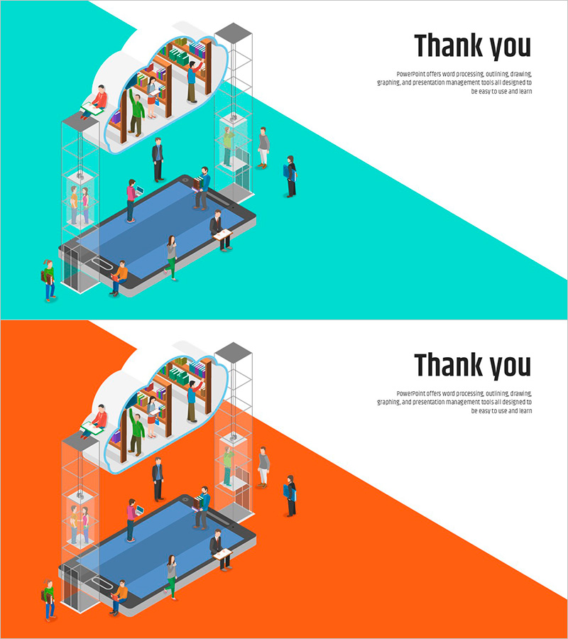 사선 배경 클라우드 기기 템플릿 표지