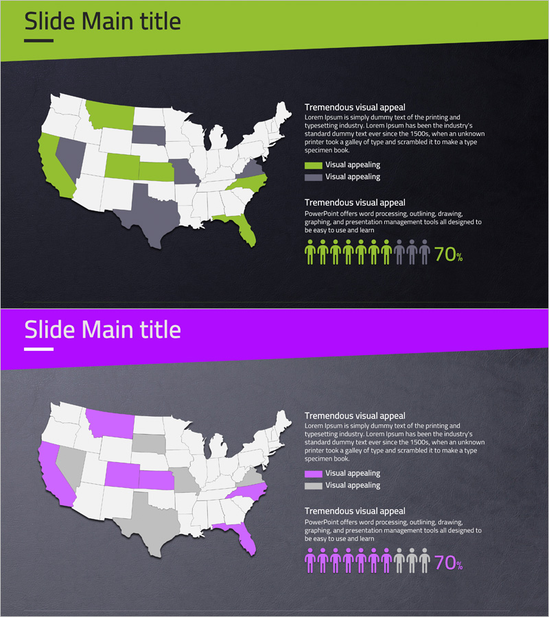 미국 타겟 지역 사용자 분석 슬라이드 – 심층적 시각화 제공