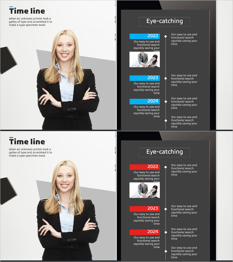 회사 타임라인과 대표자 소개 – 비즈니스의 단면