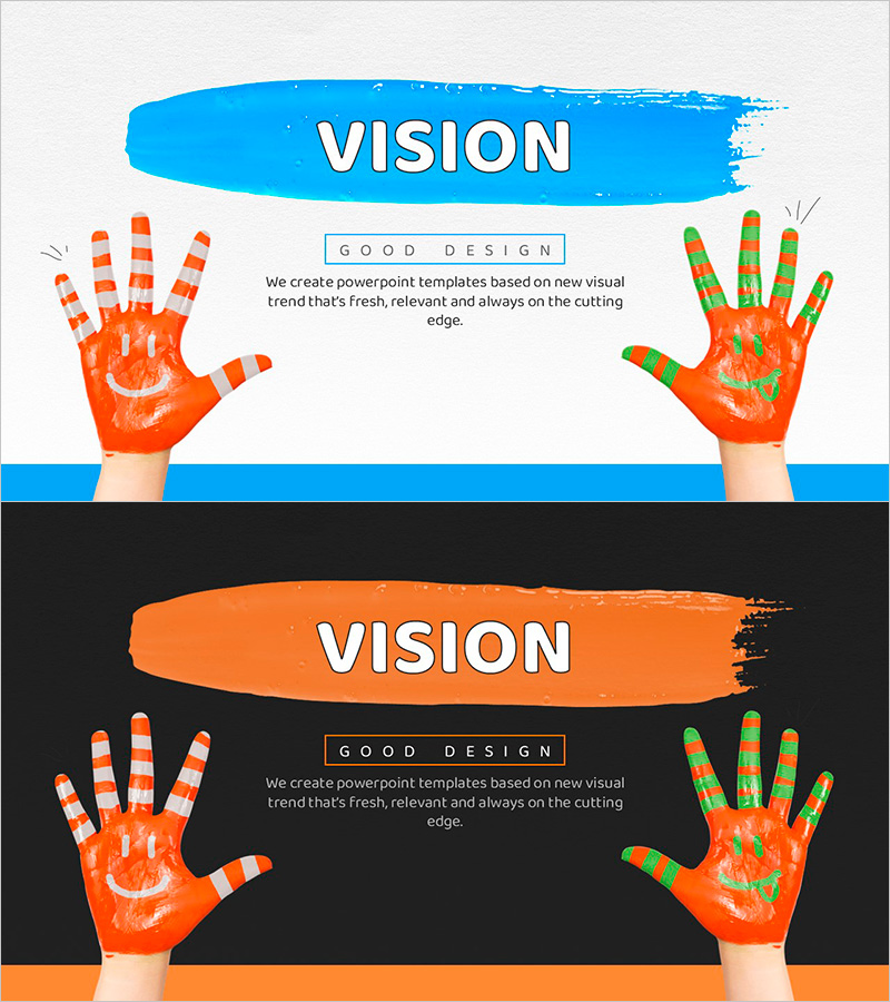 물감아트를 통한 비전 표현 슬라이드 템플릿