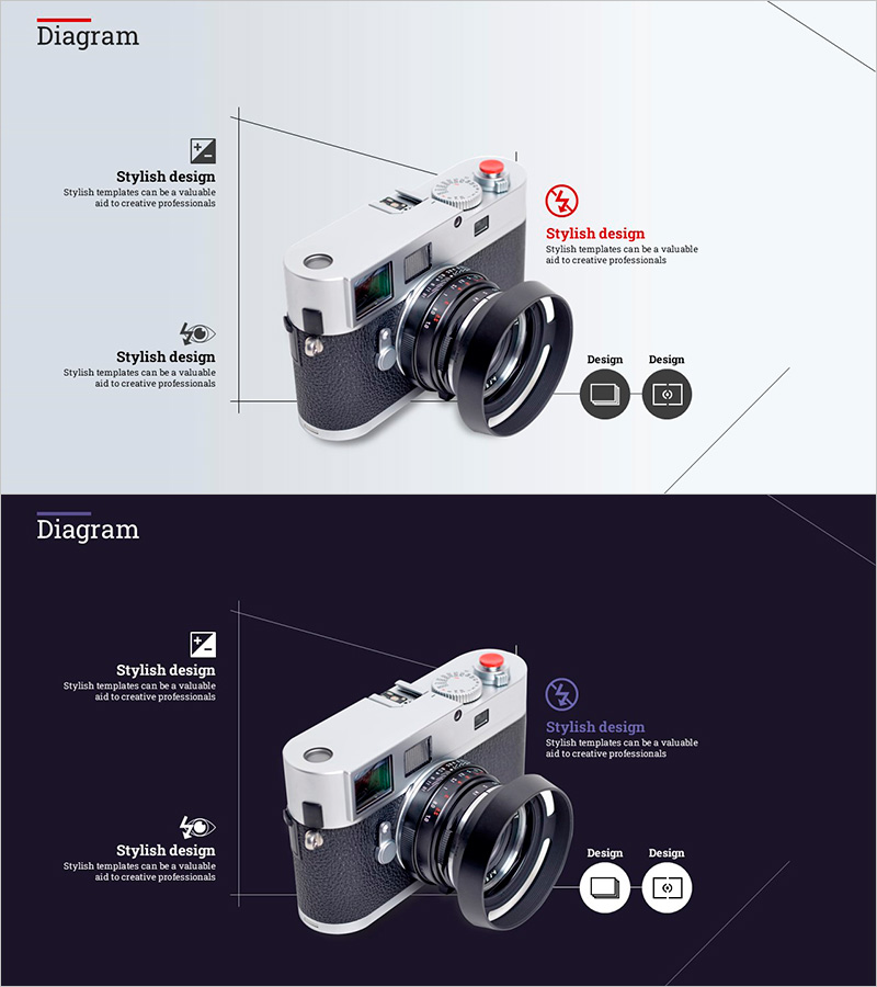 카메라 주의 문구 슬라이드 – 선명한 시각적 경고