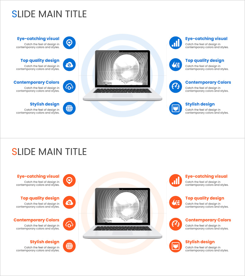 소셜 미디어 사업 서비스 슬라이드 구성 – 매력적이고 현대적인 디자인