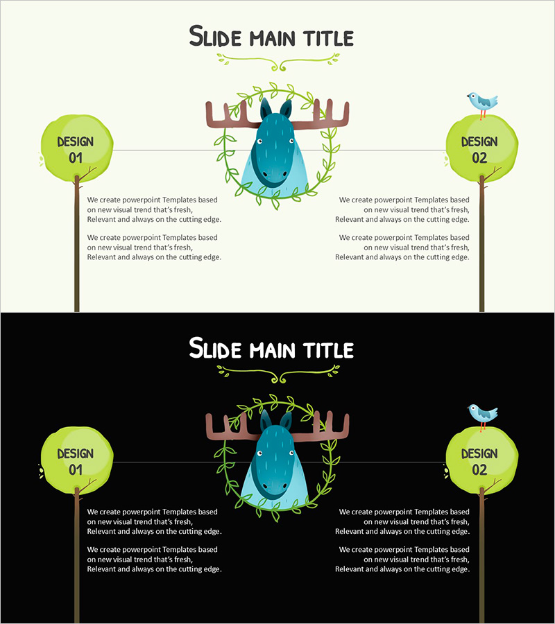 사슴과 나무 텍스트 슬라이드 – 서비스 운영 방안