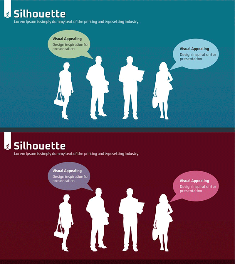 고객 평가 및 피드백을 위한 실루엣 슬라이드