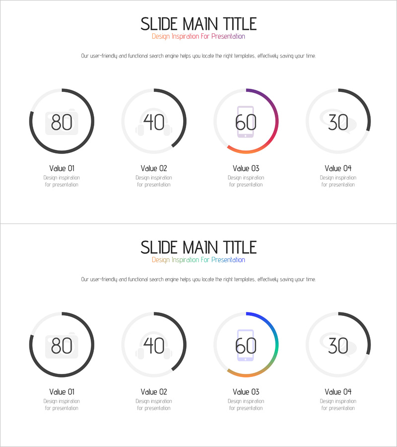 어플리케이션 개발 현황을 시각화한 다이어그램 슬라이드