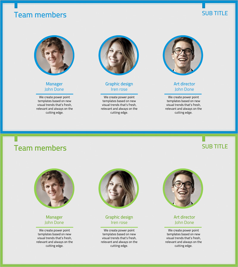 책임감 있는 팀 프로필 슬라이드