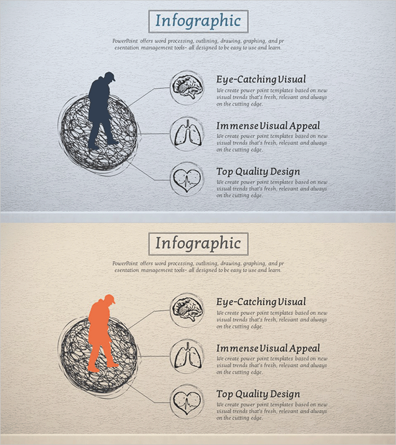 노화 원인 특성 다이어그램 – 비즈니스 프레젠테이션