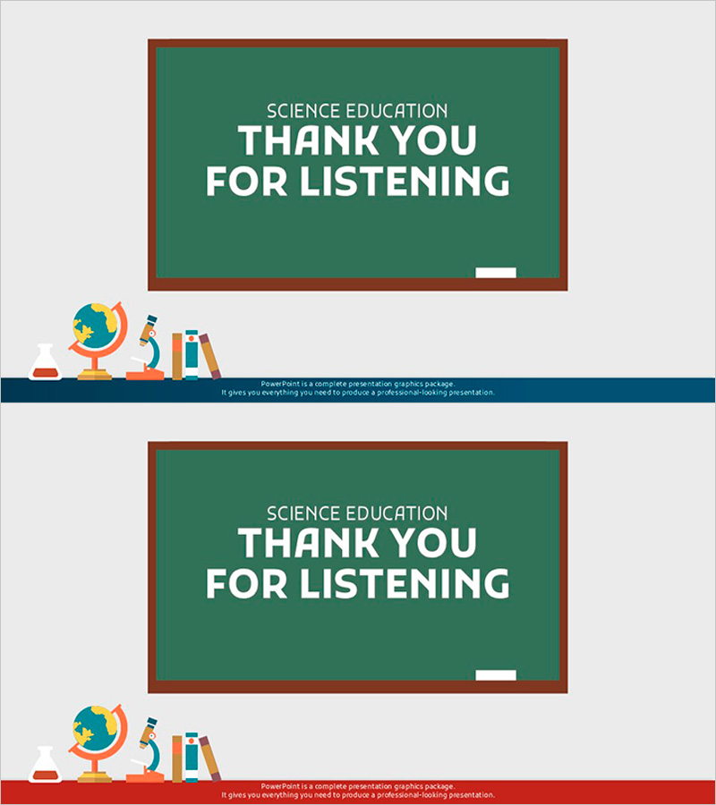 과학 교육 템플릿 칠판 엔딩 페이지