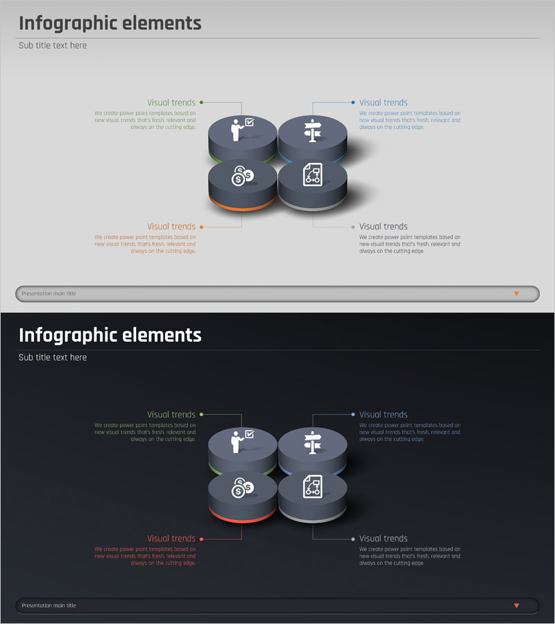 비즈니스 핵심역량 3D 다이어그램 – 전략적 비전 제시