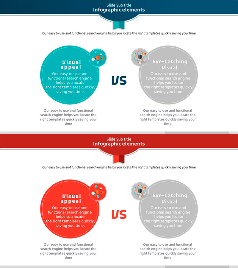 과학 구성요소 비교 슬라이드 – 시각적 비교로 효과적인 데이터 전달
