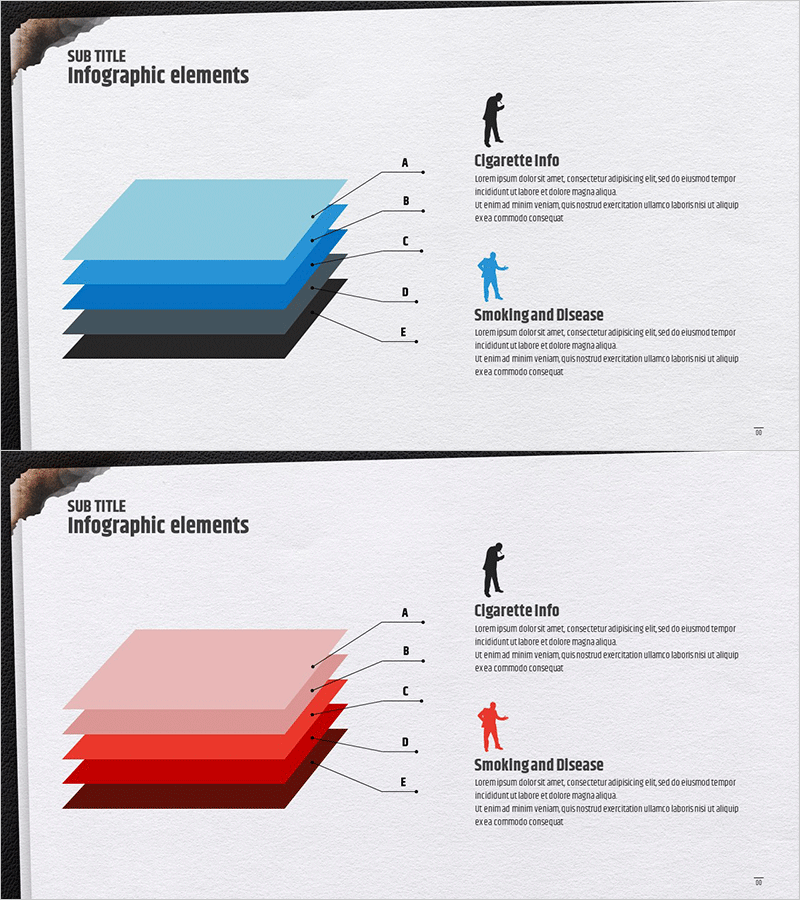 담배 특성을 시각화한 인포그래픽 슬라이드