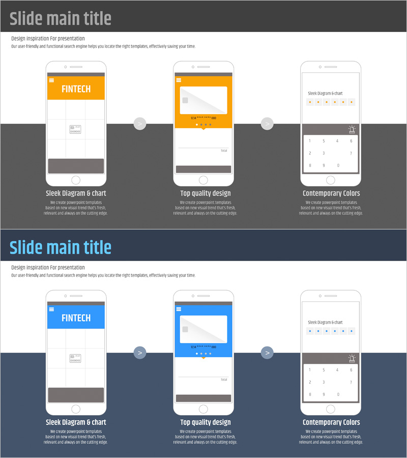 핀테크 앱 프로세스 시각화를 위한 다이어그램 슬라이드