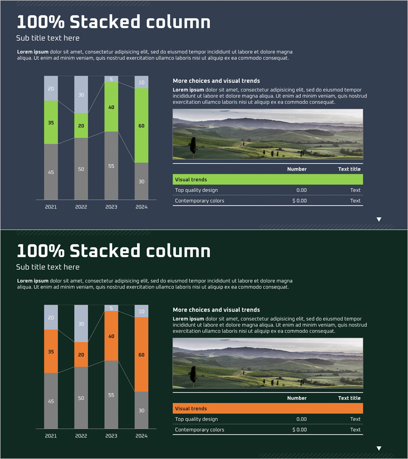 세분형 막대 그래프로 시장 분석을 시각화 – 경쟁력 있는 데이터를 저해상도로 표현