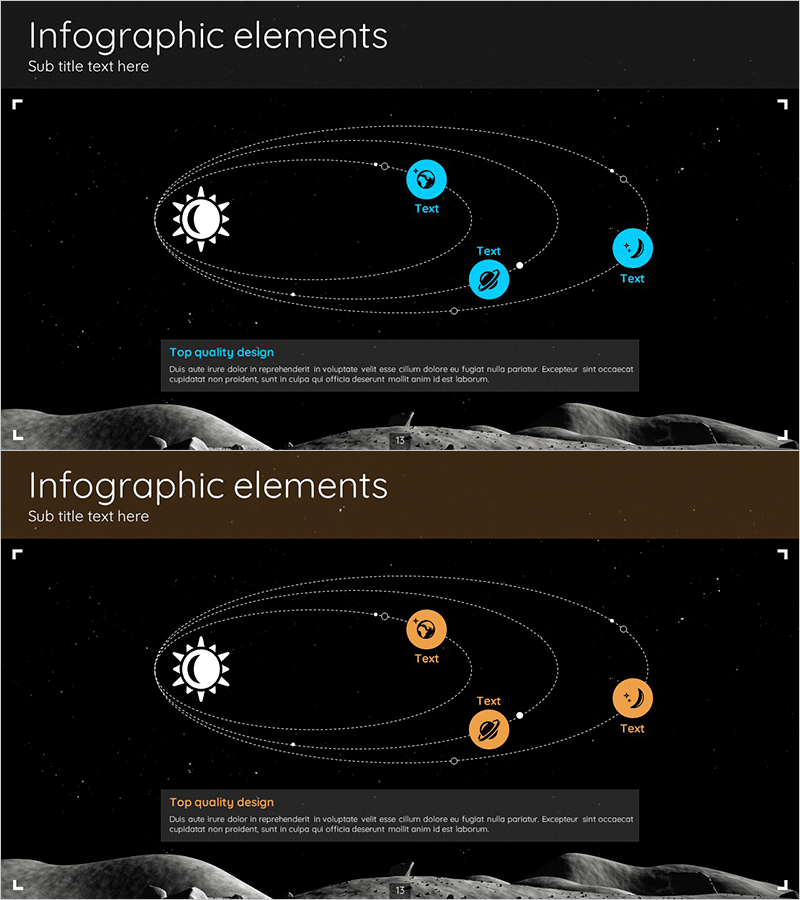 행성 픽토그램 내포 다이어그램 – 기술 부문을 소개하는 혁신적인 방식
