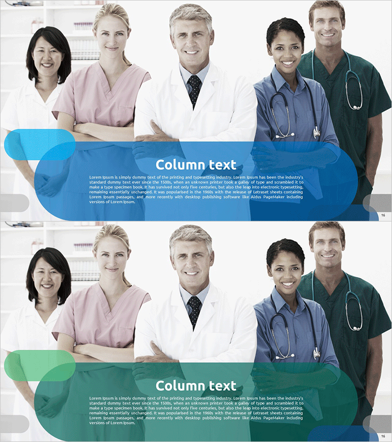 긍정적인 의료진 소개 슬라이드
