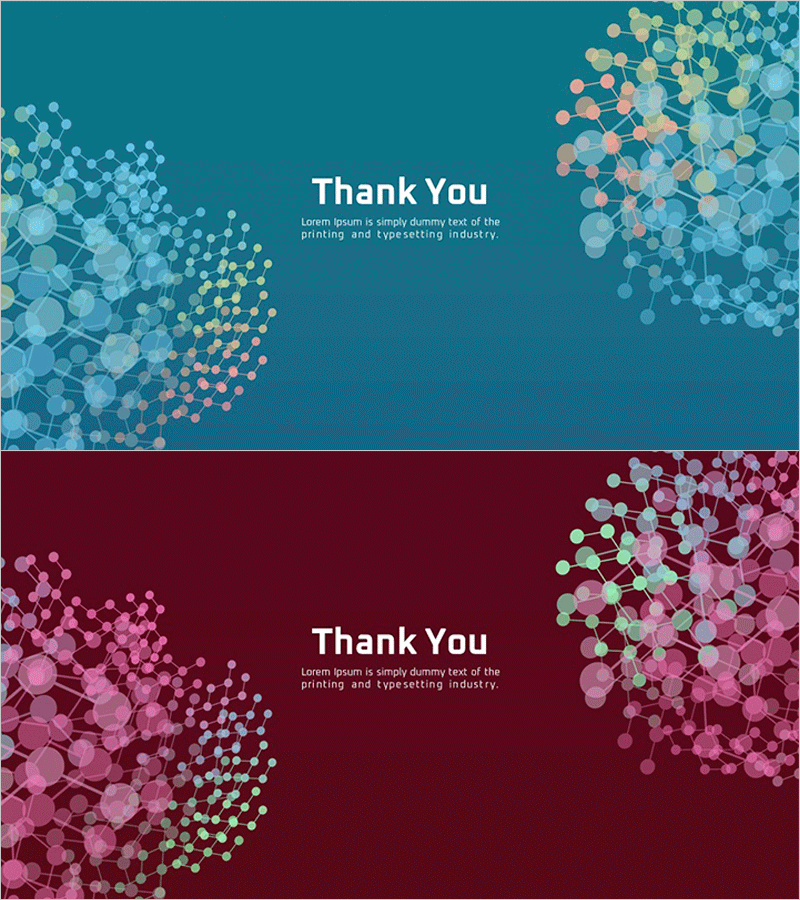 염색체 테마 와이드 피피티 템플릿 엔딩 표지