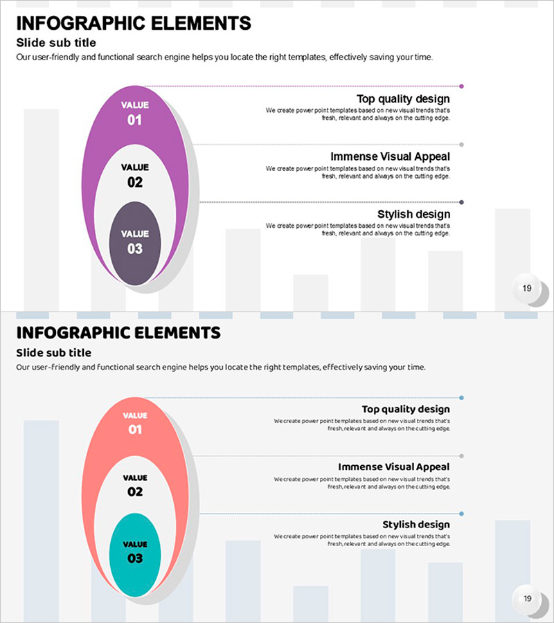 줄무늬 벽지와 내포 다이어그램 - 마케팅 전략 시각화