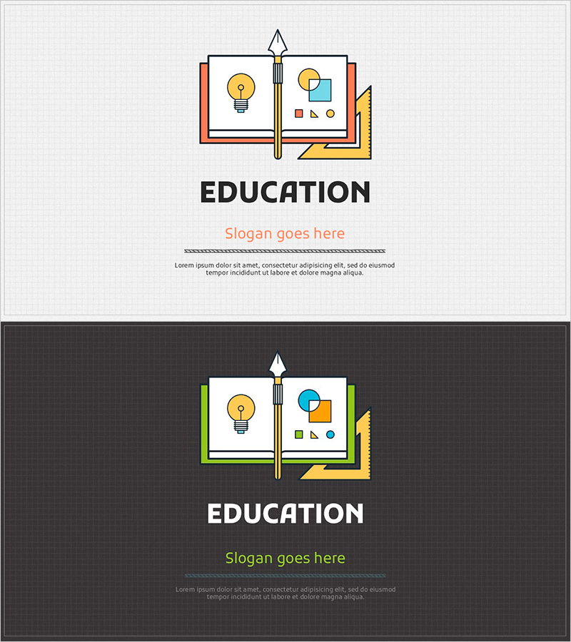필기구 일러스트 템플릿 표지 – 교육과 창의성